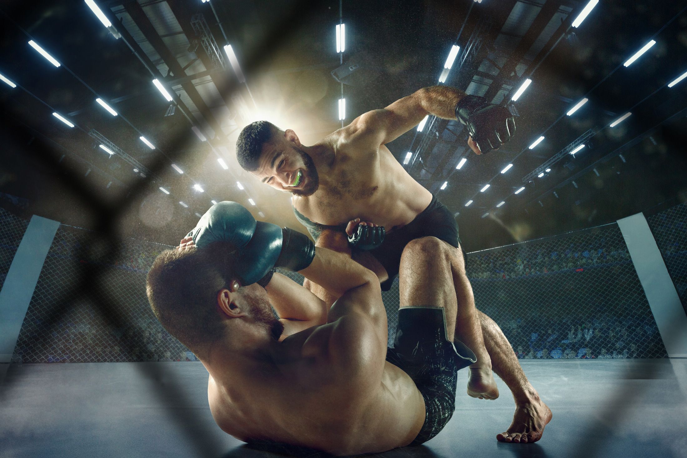 Combat de MMA en octogone
