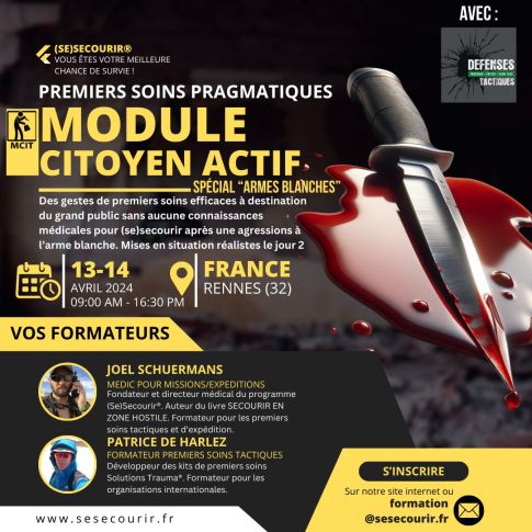 Week-end formation « Armes blanches, (se) secourir quand la prévention et la défense ont failli » Week-end formation « Armes blanches, (se) secourir quand la prévention et la défense ont failli »